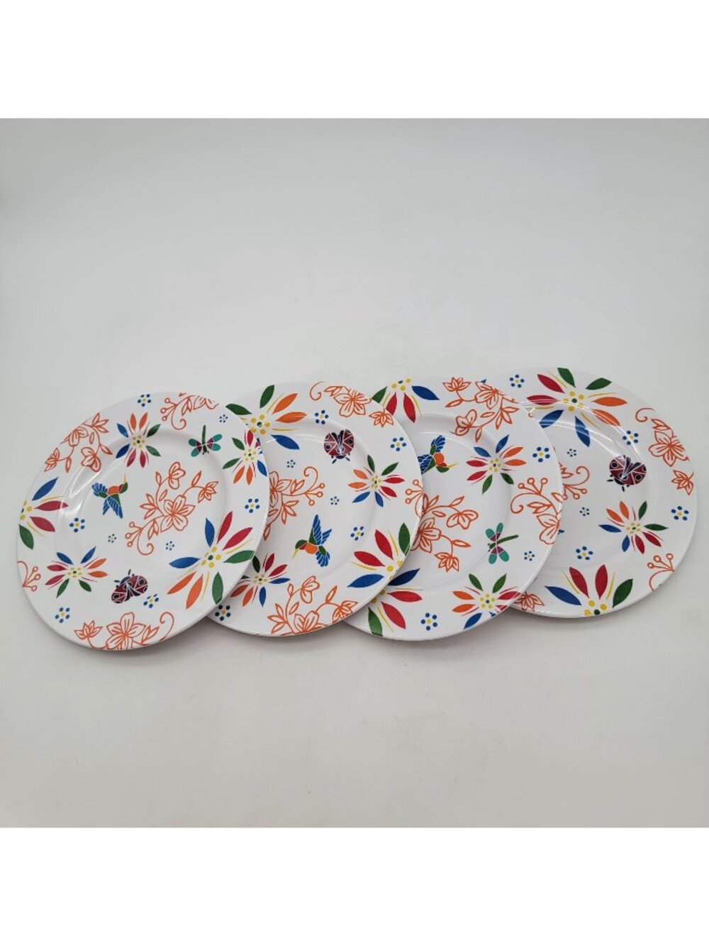 Temp-Tations Garden Melamine Plates Set Of 4 Floral Design